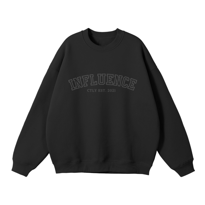 INFLUENCE Unisex Black Fleece Pullover