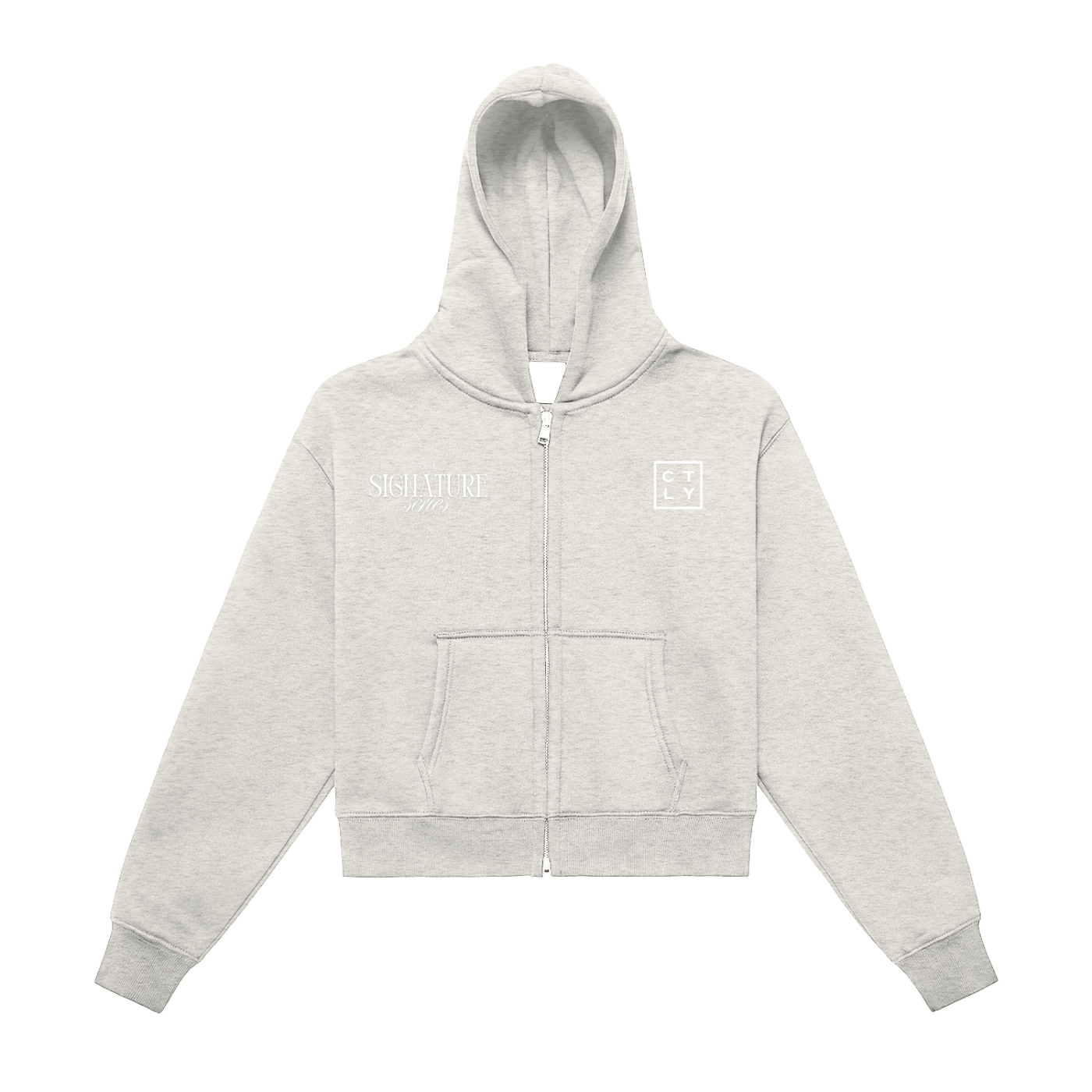 CTLY Signature Series Fleeced Zip-Up Cropped Hoodie